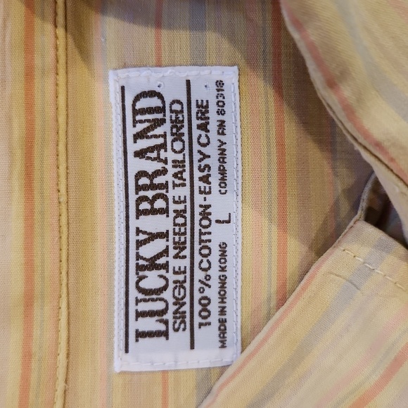 Lucky Brand Yellow Striped Button-Up Shirt - Picture 5 of 8